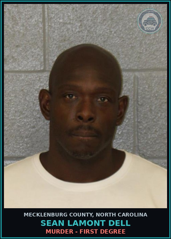 Booking mugshot of SEAN LAMONT DELL in Mecklenburg County