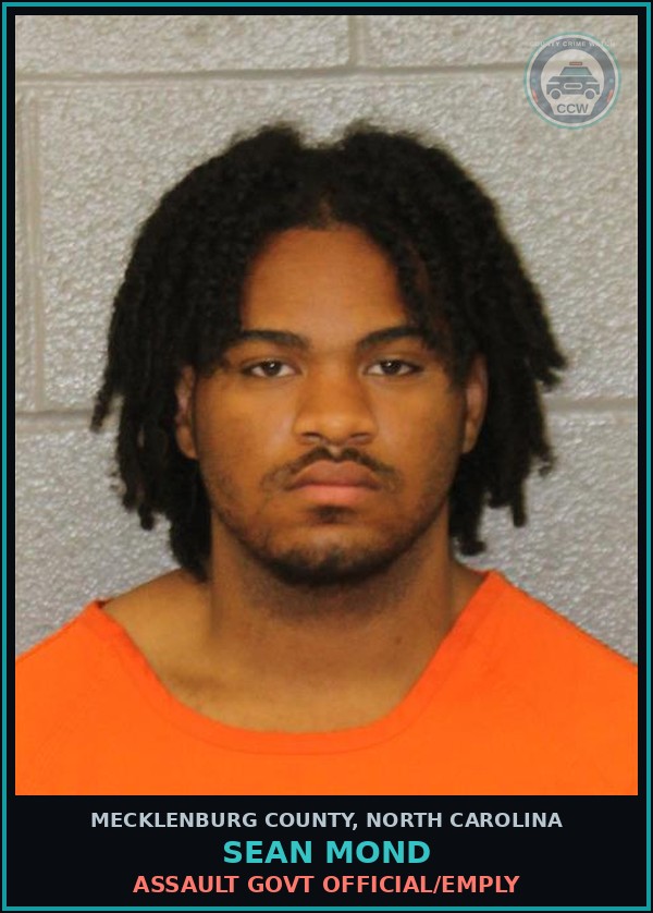 Booking mugshot of SEAN MOND in Mecklenburg County