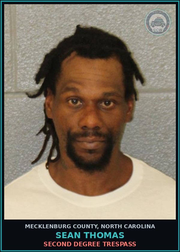 Booking mugshot of SEAN THOMAS in Mecklenburg County
