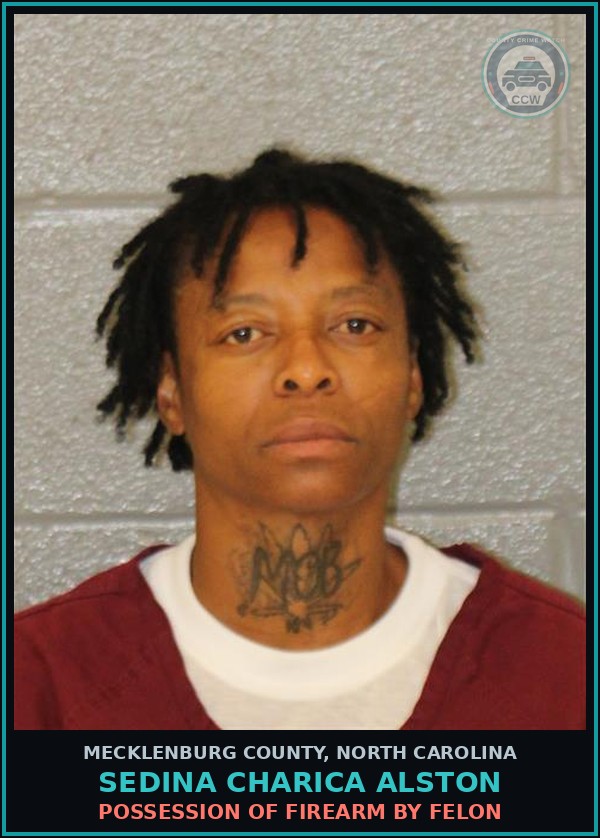 Booking mugshot of SEDINA CHARICA ALSTON in Mecklenburg County