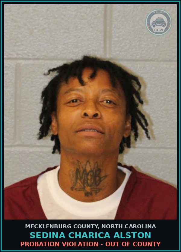 Booking mugshot of SEDINA CHARICA ALSTON in Mecklenburg County