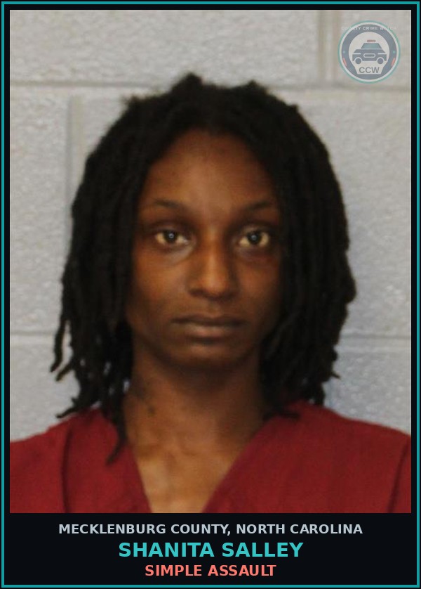 Booking mugshot of SHANITA SALLEY in Mecklenburg County