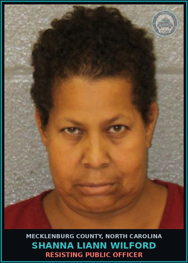 Booking mugshot of SHANNA LIANN WILFORD in Mecklenburg County