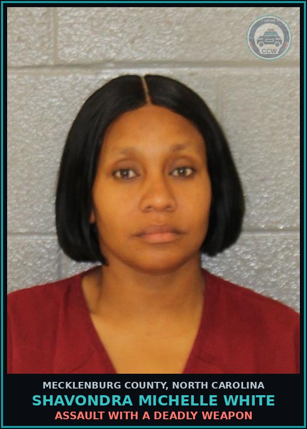 Booking mugshot of SHAVONDRA MICHELLE WHITE in Mecklenburg County