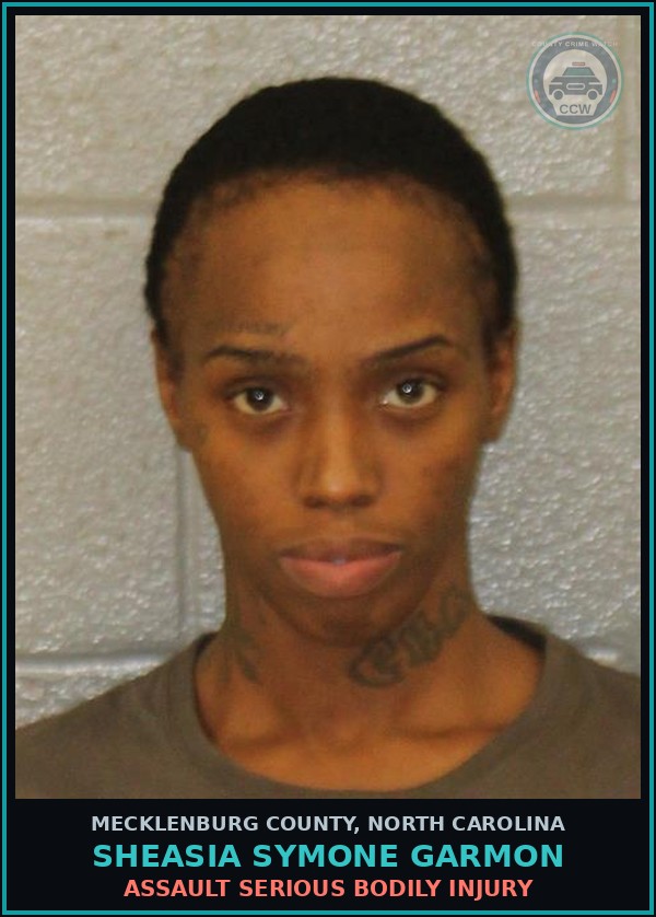 Booking mugshot of SHEASIA SYMONE GARMON in Mecklenburg County