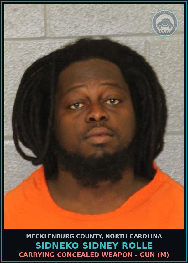 Booking mugshot of SIDNEKO SIDNEY ROLLE in Mecklenburg County