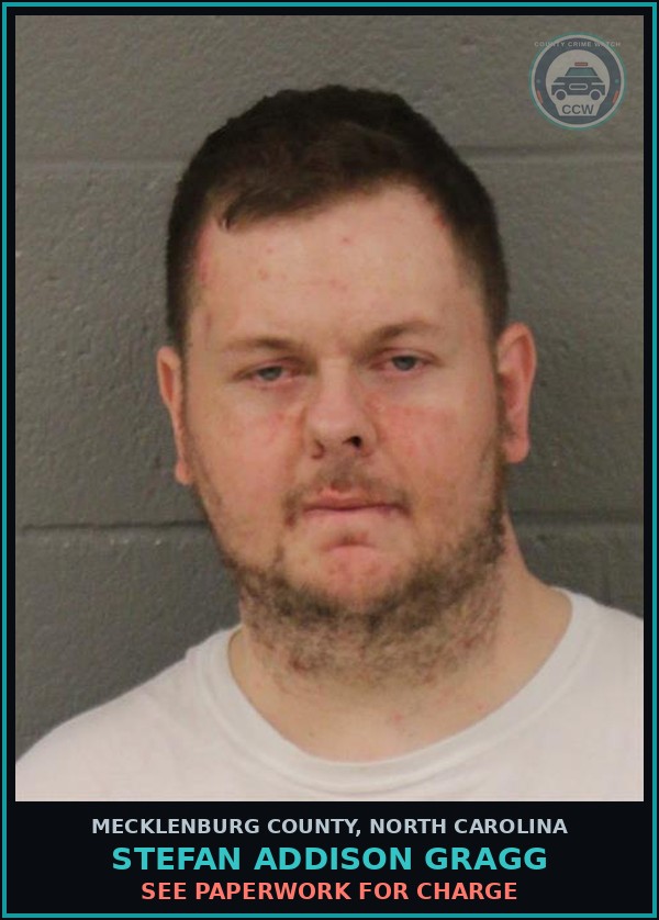 Booking mugshot of STEFAN ADDISON GRAGG in Mecklenburg County