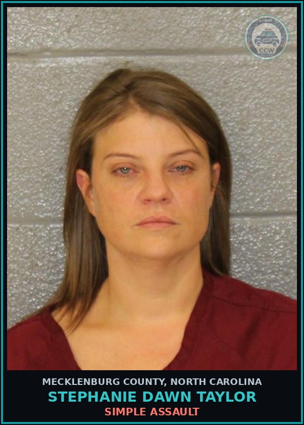 Booking mugshot of STEPHANIE DAWN TAYLOR in Mecklenburg County