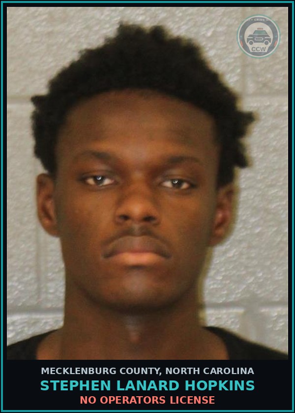Booking mugshot of STEPHEN LANARD HOPKINS in Mecklenburg County