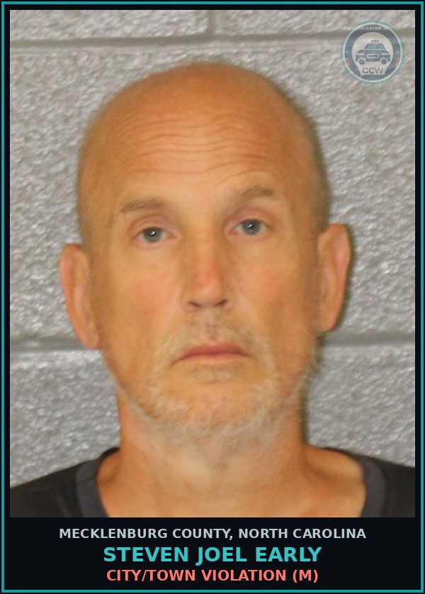 Booking mugshot of STEVEN JOEL EARLY in Mecklenburg County