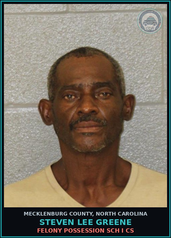 Booking mugshot of STEVEN LEE GREENE in Mecklenburg County