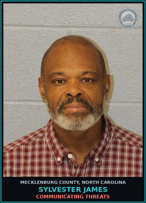 Booking mugshot of SYLVESTER JAMES in Mecklenburg County