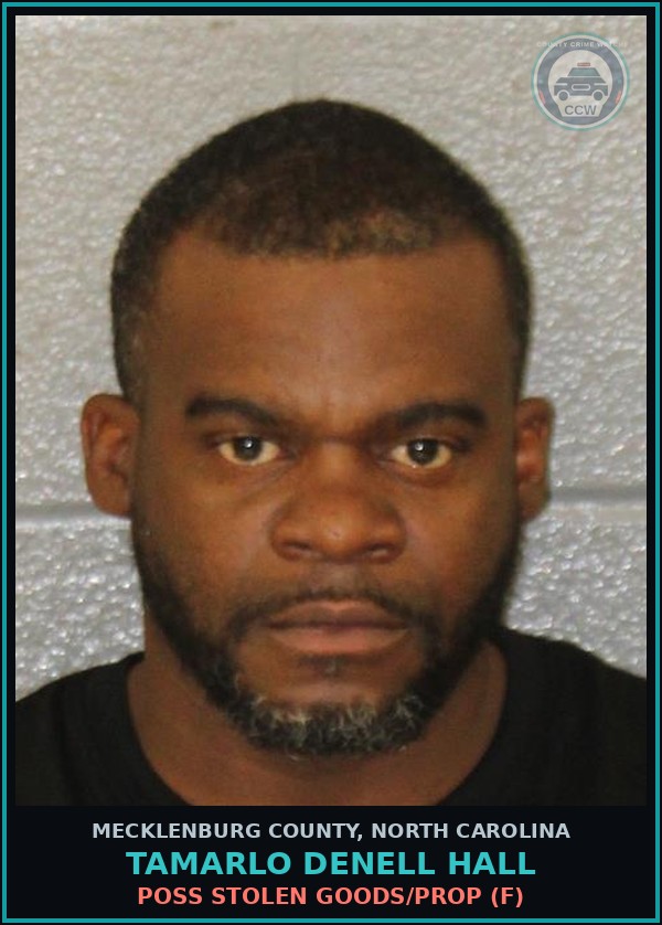 Booking mugshot of TAMARLO DENELL HALL in Mecklenburg County