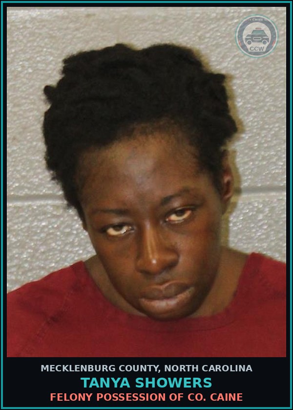 Booking mugshot of TANYA SHOWERS in Mecklenburg County