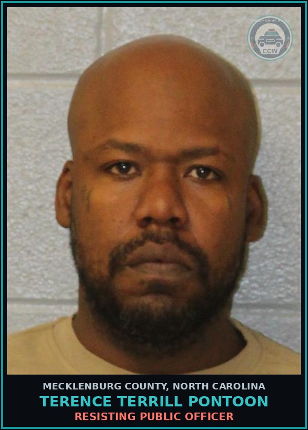 Booking mugshot of TERENCE TERRILL PONTOON in Mecklenburg County