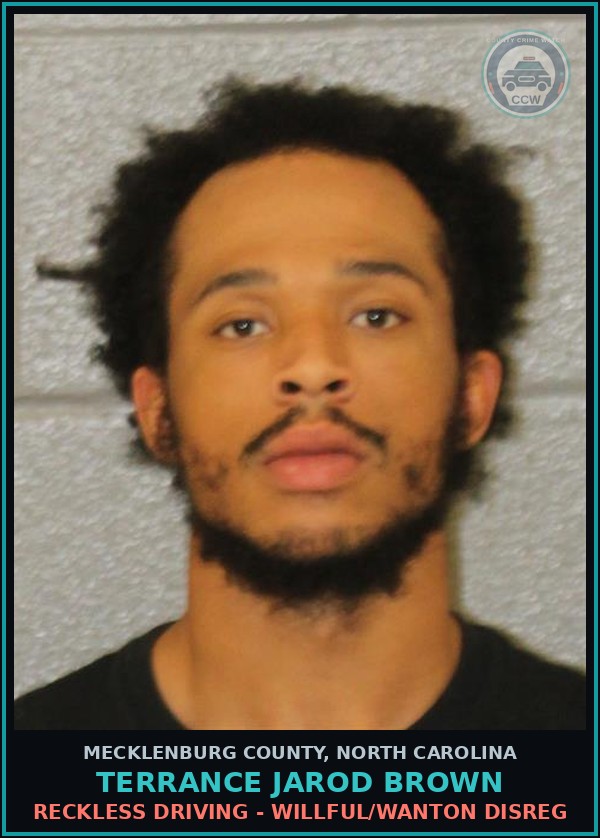 Booking mugshot of TERRANCE JAROD BROWN in Mecklenburg County