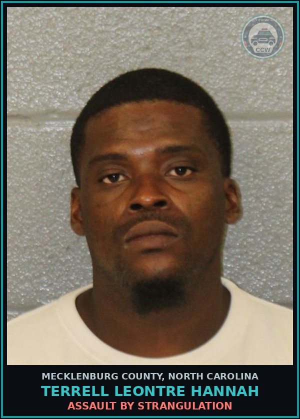 Booking mugshot of TERRELL LEONTRE HANNAH in Mecklenburg County