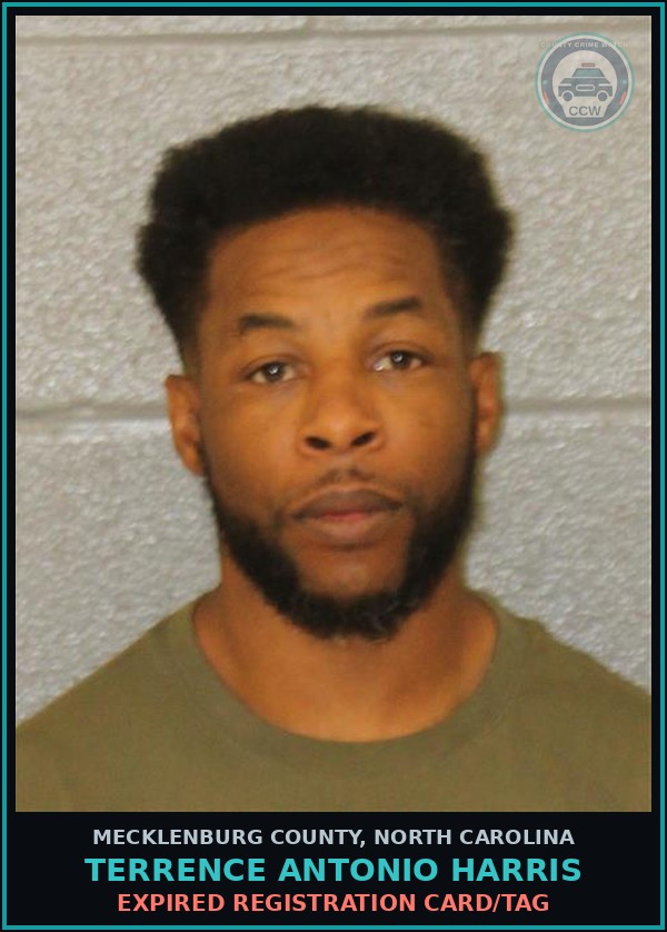 Booking mugshot of TERRENCE ANTONIO HARRIS in Mecklenburg County