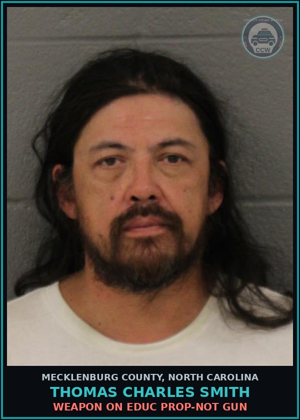 Booking mugshot of THOMAS CHARLES SMITH in Mecklenburg County