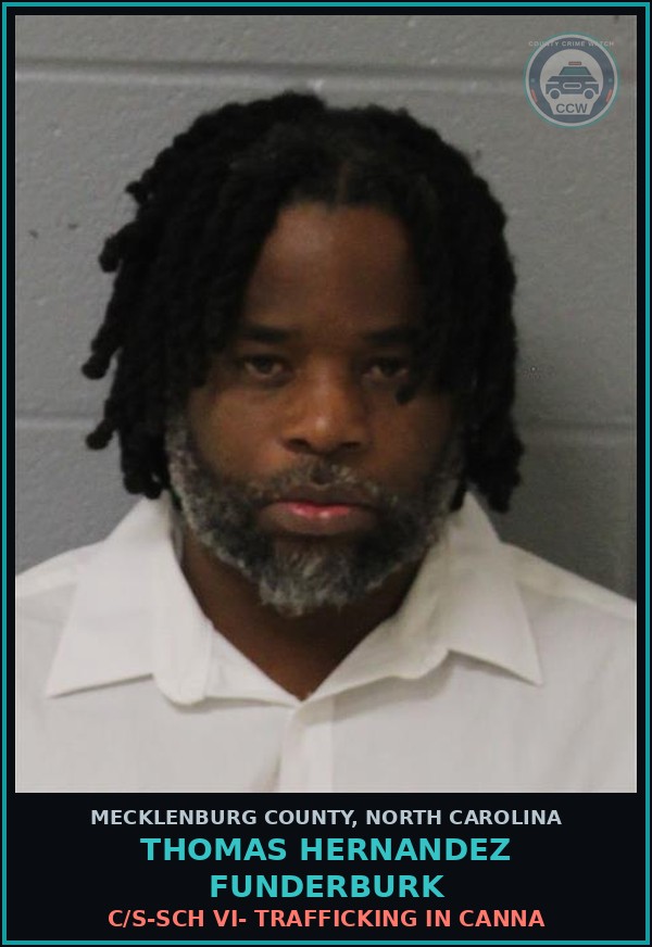 Booking mugshot of THOMAS HERNANDEZ FUNDERBURK in Mecklenburg County