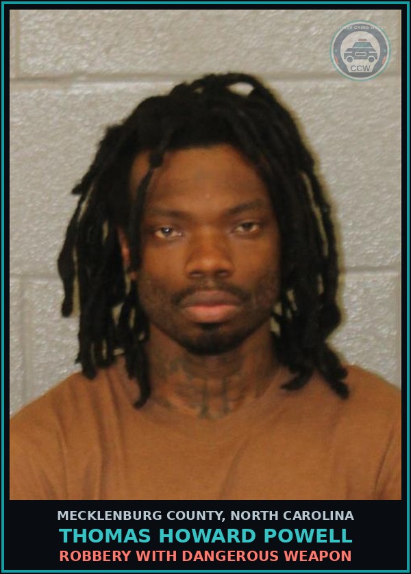 Booking mugshot of THOMAS HOWARD POWELL in Mecklenburg County