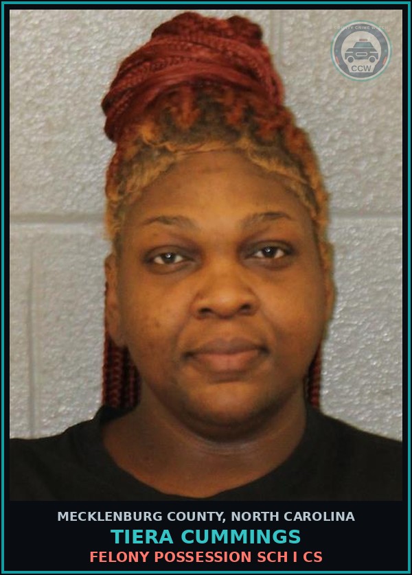 Booking mugshot of TIERA CUMMINGS in Mecklenburg County