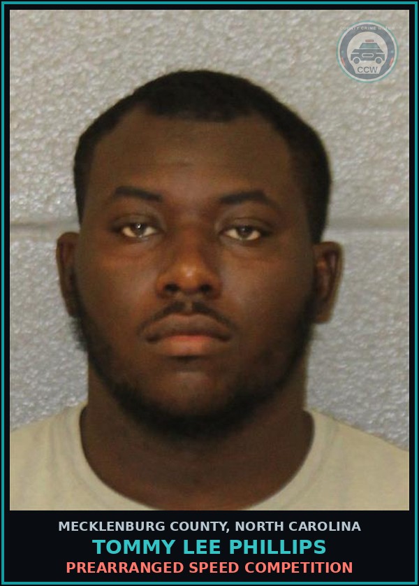 Booking mugshot of TOMMY LEE PHILLIPS in Mecklenburg County