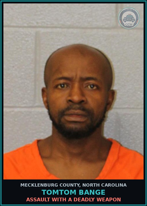 Booking mugshot of TOMTOM BANGE in Mecklenburg County
