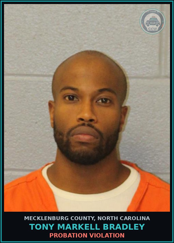 Booking mugshot of TONY MARKELL BRADLEY in Mecklenburg County