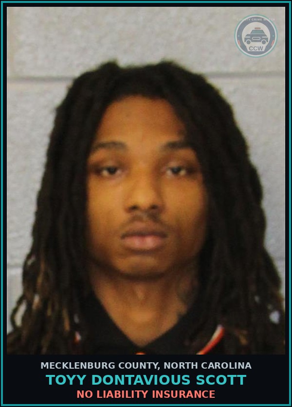 Booking mugshot of TOYY DONTAVIOUS SCOTT in Mecklenburg County