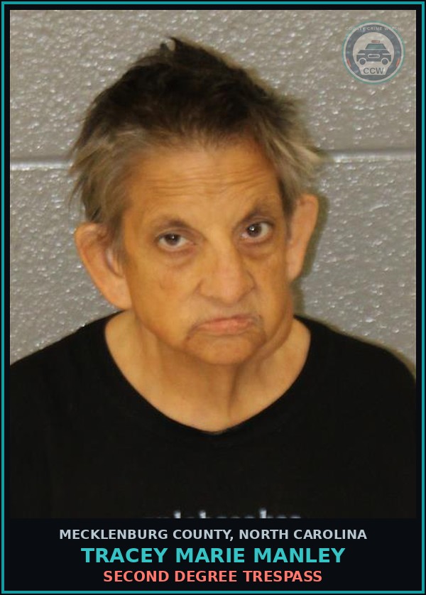 Booking mugshot of TRACEY MARIE MANLEY in Mecklenburg County