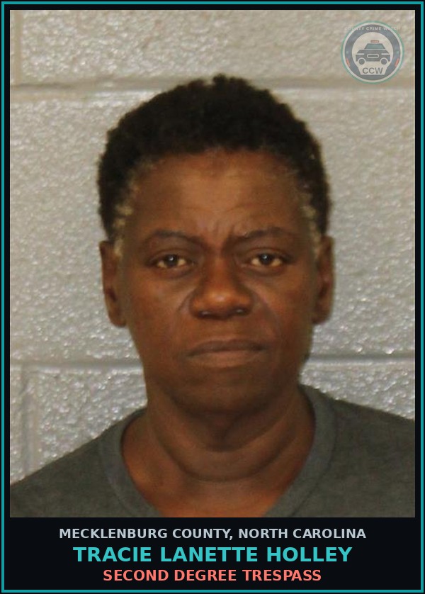 Booking mugshot of TRACIE LANETTE HOLLEY in Mecklenburg County