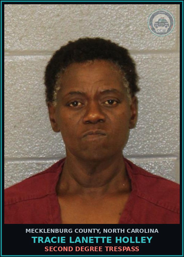 Booking mugshot of TRACIE LANETTE HOLLEY in Mecklenburg County