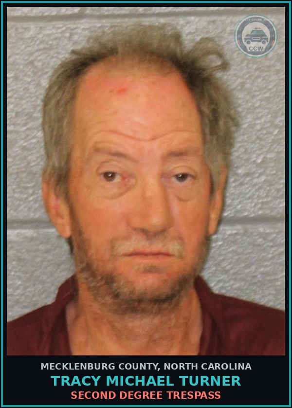 Booking mugshot of TRACY MICHAEL TURNER in Mecklenburg County