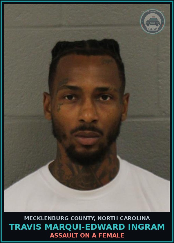 Booking mugshot of TRAVIS MARQUI-EDWARD INGRAM in Mecklenburg County