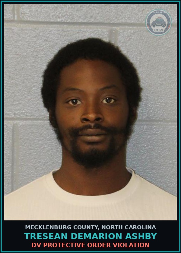 Booking mugshot of TRESEAN DEMARION ASHBY in Mecklenburg County