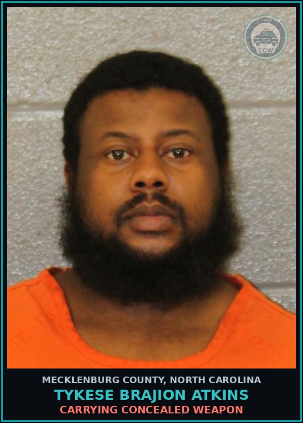 Booking mugshot of TYKESE BRAJION ATKINS in Mecklenburg County