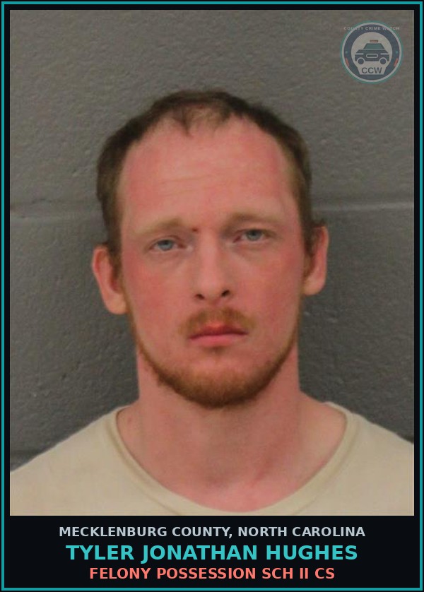 Booking mugshot of TYLER JONATHAN HUGHES in Mecklenburg County