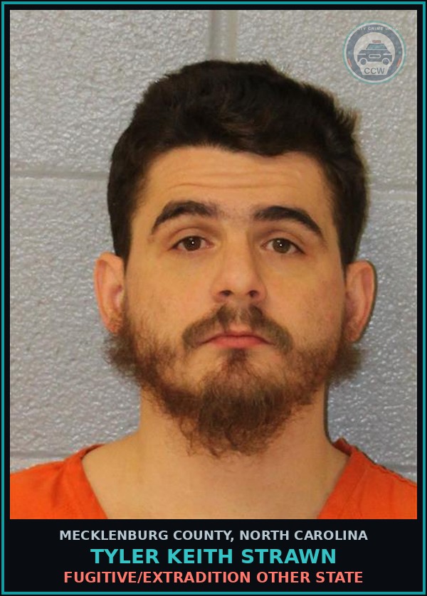 Booking mugshot of TYLER KEITH STRAWN in Mecklenburg County