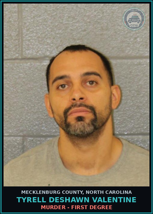 Booking mugshot of TYRELL DESHAWN VALENTINE in Mecklenburg County