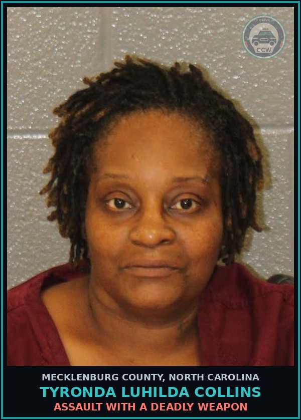 Booking mugshot of TYRONDA LUHILDA COLLINS in Mecklenburg County