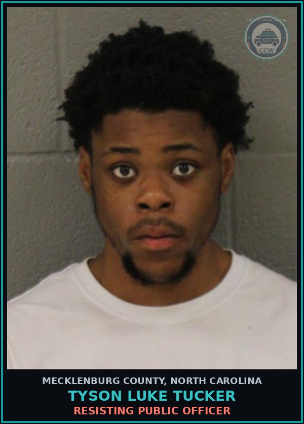 Booking mugshot of TYSON LUKE TUCKER in Mecklenburg County