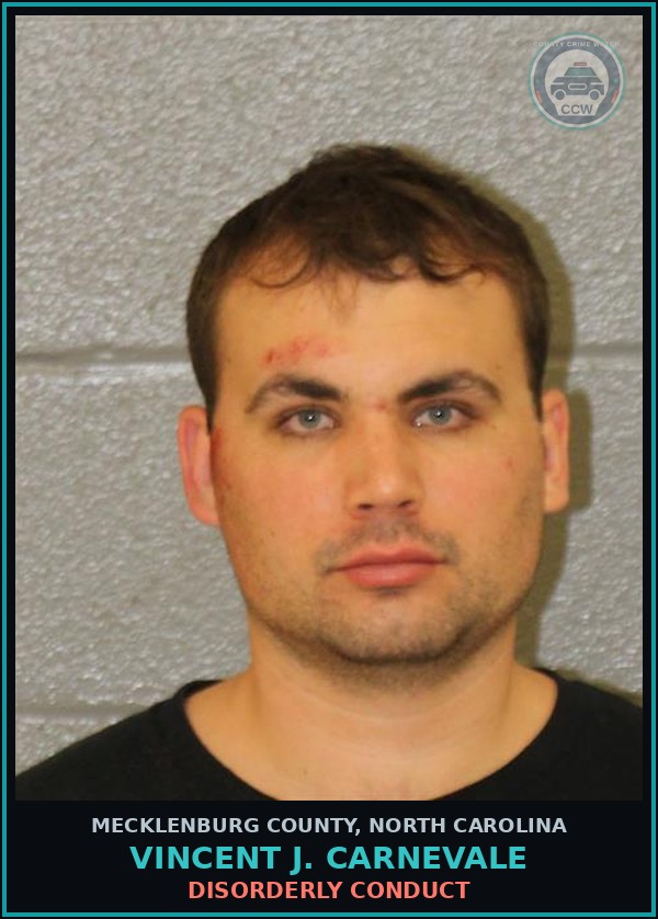 Booking mugshot of VINCENT J. CARNEVALE in Mecklenburg County