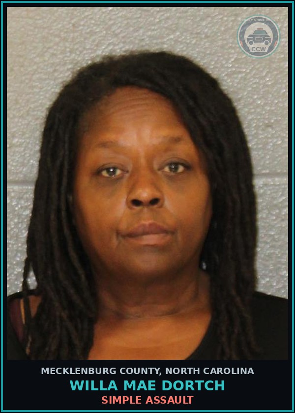 Booking mugshot of WILLA MAE DORTCH in Mecklenburg County