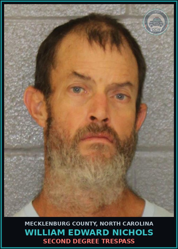 Booking mugshot of WILLIAM EDWARD NICHOLS in Mecklenburg County