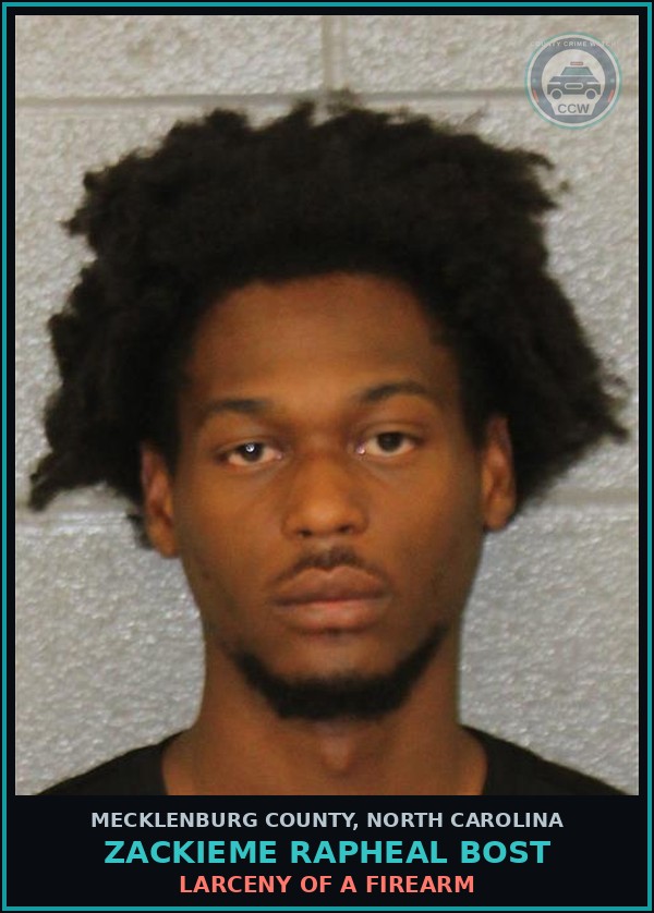 Booking mugshot of ZACKIEME RAPHEAL BOST in Mecklenburg County