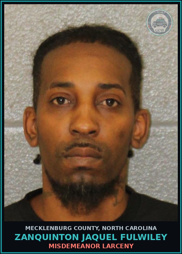Booking mugshot of ZANQUINTON JAQUEL FULWILEY in Mecklenburg County