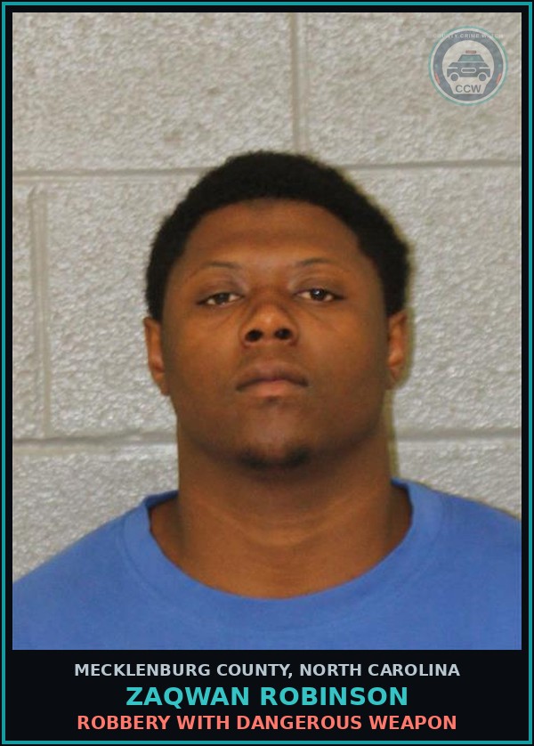 Booking mugshot of ZAQWAN ROBINSON in Mecklenburg County