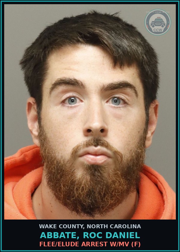 Booking mugshot of Abbate, Roc Daniel in Wake County