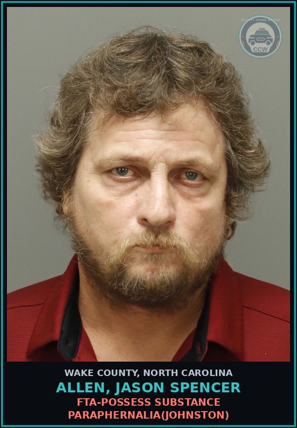 Booking mugshot of Allen, Jason Spencer in Wake County